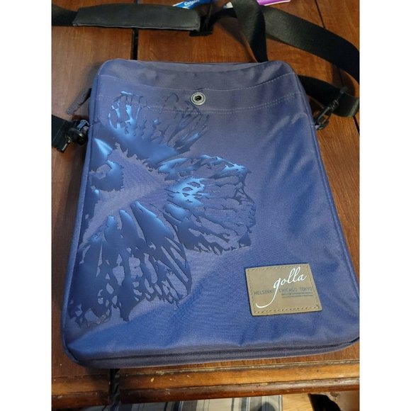 Golla Purple Canvas Vertical Laptop Bag w/Adjustab